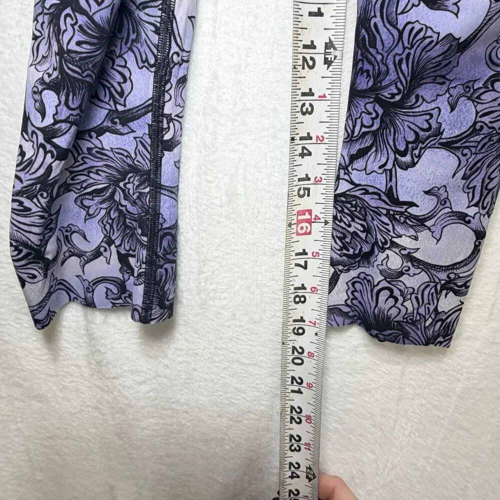 Lululemon Fast Free Hanakotoba Starlight Crop II Purple Floral Leggings Run 4